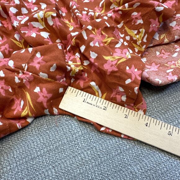 ROXY Floral Romper size Small Rust Pink Floral Festival‎ Beach Fairycore Flowy - Picture 9 of 10